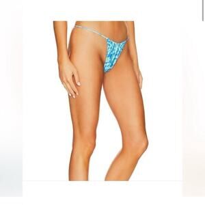Stone Fox Swim River Bikini Bottom In Ocean Bloom Adjustable‎ Side Tie Thong S